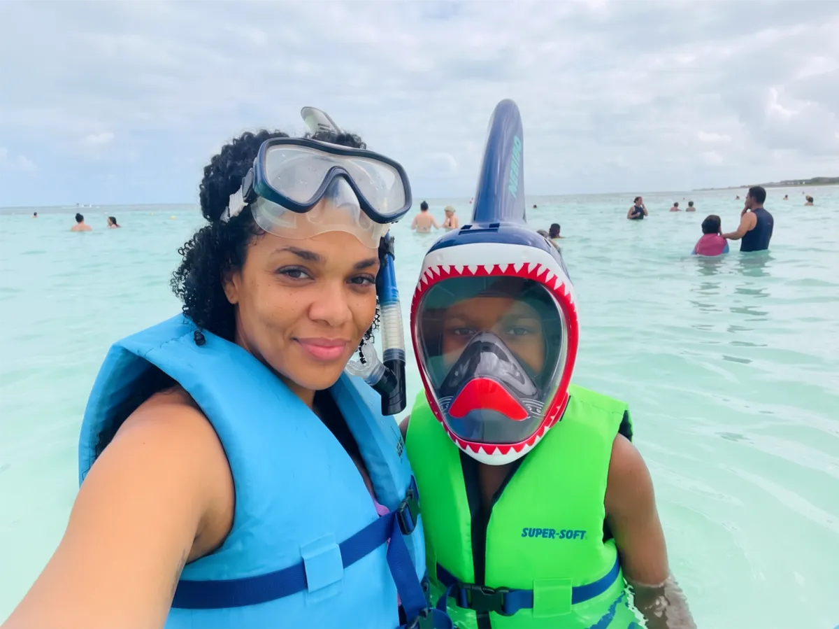Family enjoying NEBIBO together in the water